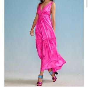 Cynthia Rowley Pink Juna Silk Maxi Dress